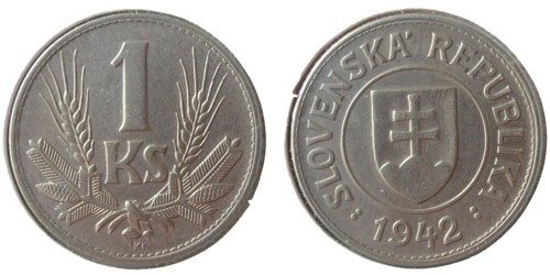 1 крона 1942 Словакия