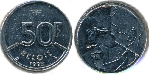 50 франков 1989 Бельгия (VL)