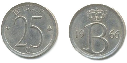 25 сантимов 1966 Бельгия (FR)
