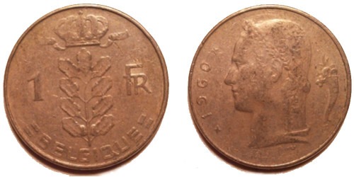 1 франк 1960 Бельгия (FR)