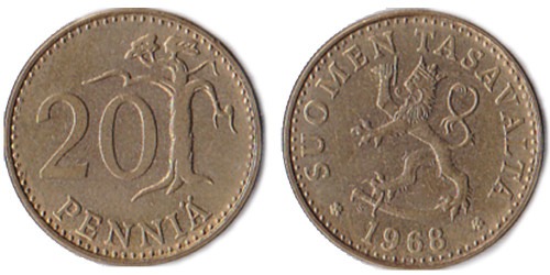 20 пенни 1968 Финляндия