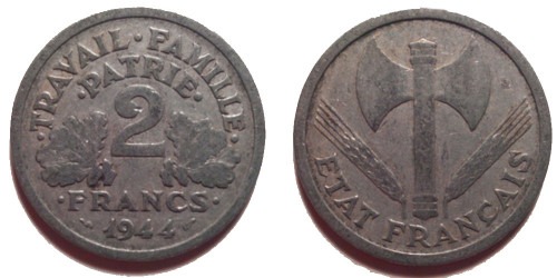 2 франка 1944 Франция