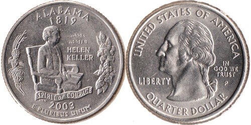 25 центов 2003 P США — Алабама — Alabama