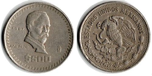 500 песо 1987 Мексика