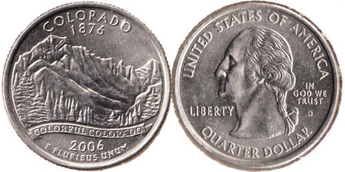 25 центов 2006 D США — Колорадо — Colorado UNC