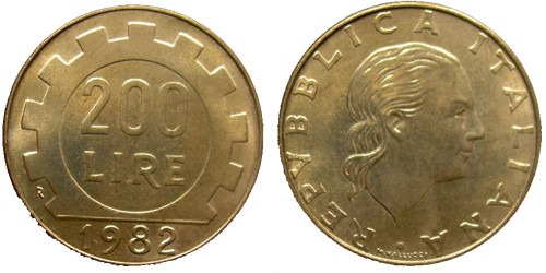 200 лир 1982 Италия
