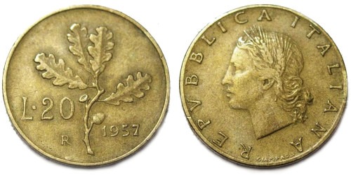 20 лир 1957 Италия