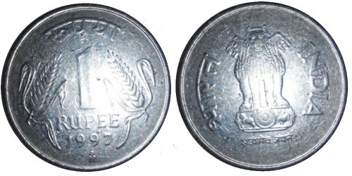 1 рупии 1997 Индия — Мехико