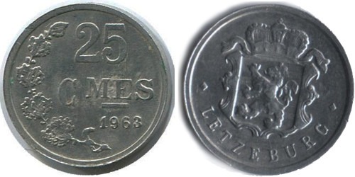 25 сантимов 1963 Люксембург