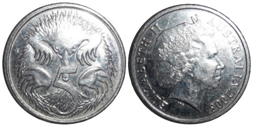 5 центов 2008 Австралия