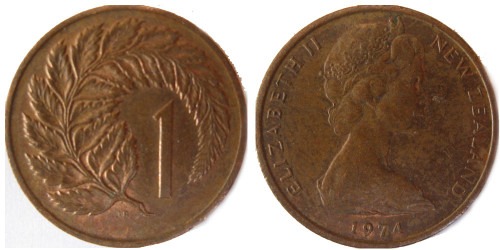 1 цент 1974 Новая Зеландия