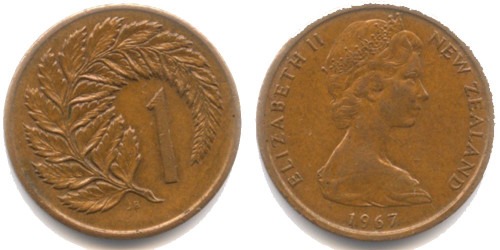 1 цент 1967 Новая Зеландия
