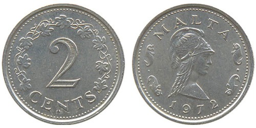2 цента 1972 Мальта