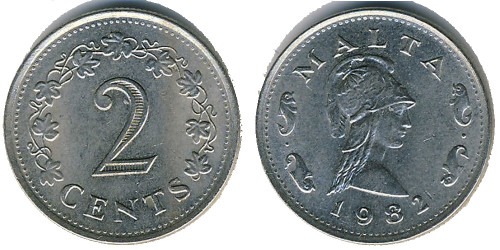 2 цента 1982 Мальта
