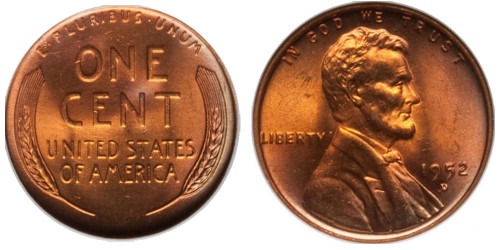 1 цент 1952 США D
