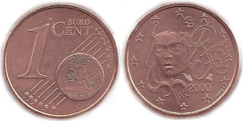 1 евроцента 2000 Франция