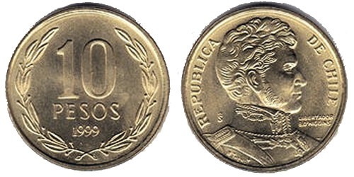 10 песо 1999 Чили