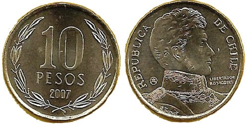 10 песо 2007 Чили