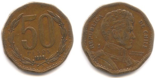 50 песо 1993 Чили