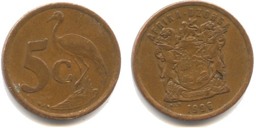 5 центов 1996 ЮАР