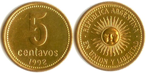5 сентаво 1992 Аргентина