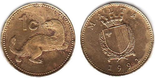 1 цент 1991 Мальта