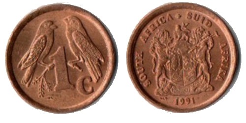 1 цент 1991 ЮАР