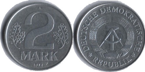 2 марки 1978 «A» ГДР