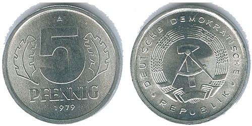5 пфеннигов 1979 «A» ГДР