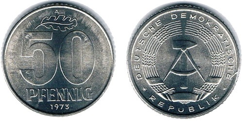 50 пфеннигов 1973 «А» ГДР