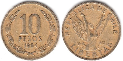 10 песо 1984 Чили
