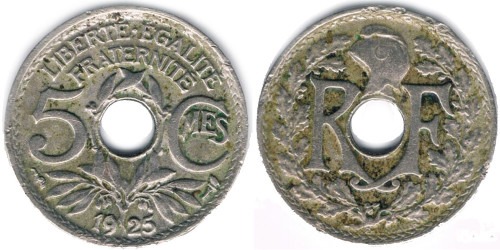 5 сантимов 1925 Франция