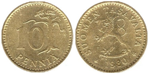 10 пенни 1980 Финляндия