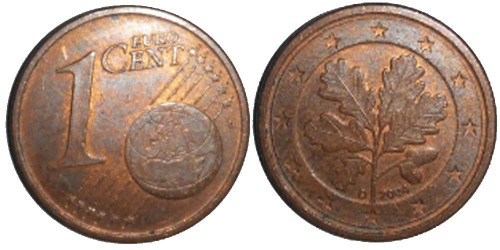 1 евроцент 2004 «D» Германия