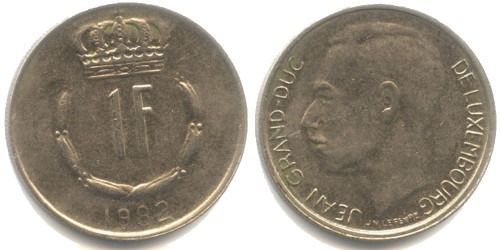1 франк 1982 Люксембург