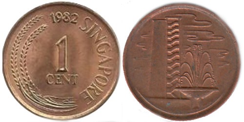 1 цент 1982 Сингапур