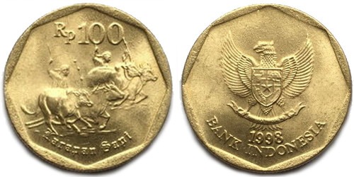 100 рупий 1998 Индонезия