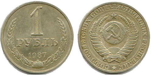 1 рубль 1987 СССР