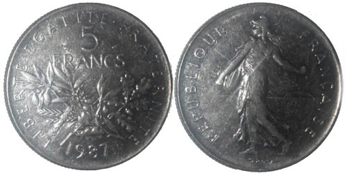 5 франков 1987 Франция