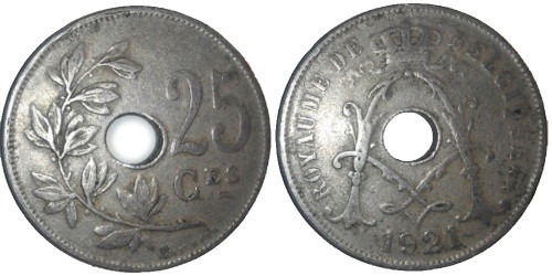 25 сантимов 1921 Бельгия (FR)