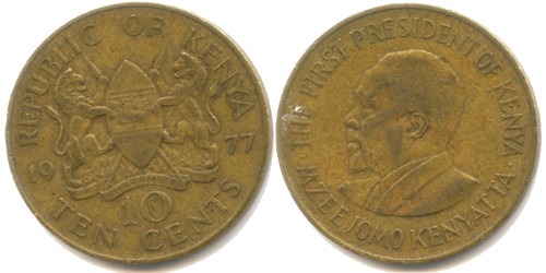 10 центов 1977 Кения