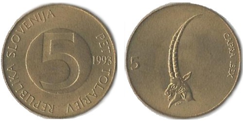 5 толаров 1993 Словения