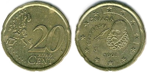 20 евроцентов 2001 Испания