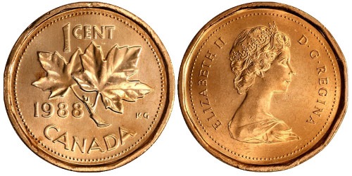 1 цент 1988 Канада