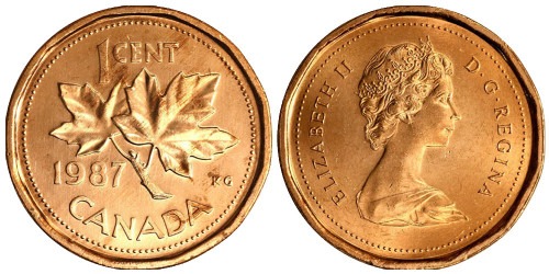 1 цент 1987 Канада