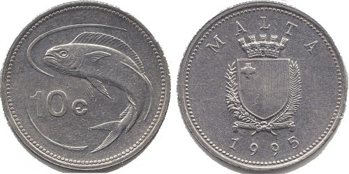 10 центов 1995 Мальта