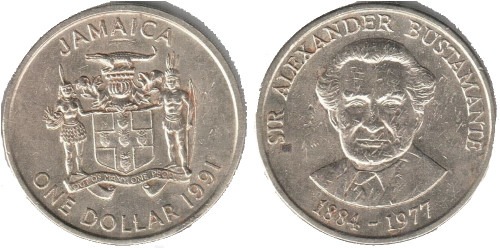 1 доллар 1991 Ямайка