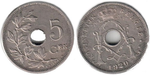 5 сантимов 1920 Бельгия (VL)