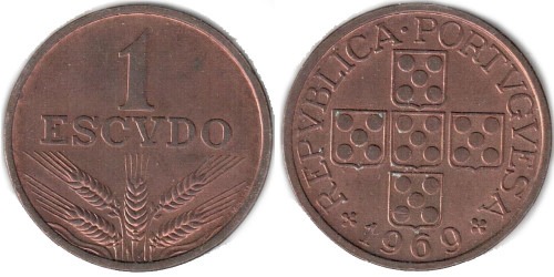 1 эскудо 1969 Португалия