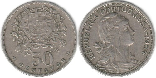 50 сентаво 1964 Португалия
